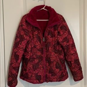 North Face girls’ reversible winter coat.